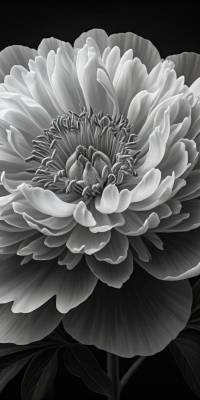 Black And White Peony Wallpaper thumbnail