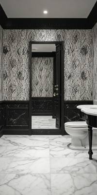 Black And White Toile Wallpaper thumbnail