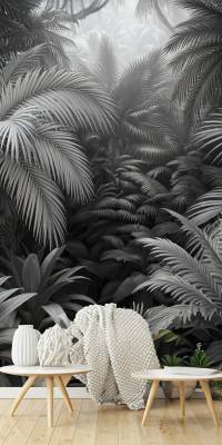 Black And White Tropical Wallpaper thumbnail