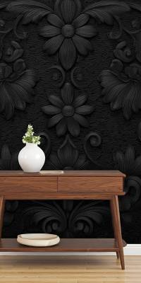 Black Floral Wallpaper Peel And Stick thumbnail