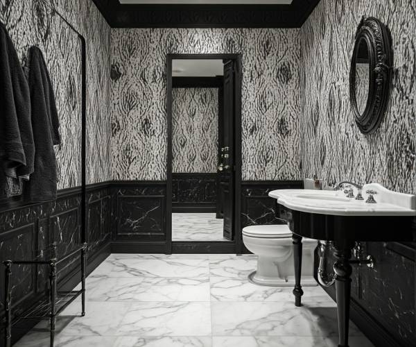 Black And White Toile Wallpaper