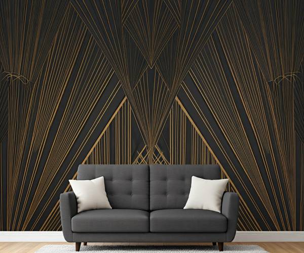 Black Art Deco Wallpaper