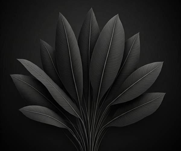 Black Botanical Wallpaper