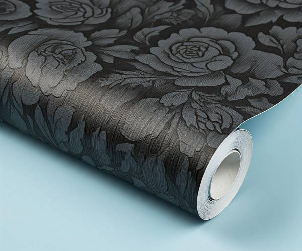 Black Floral Peel And Stick Wallpaper