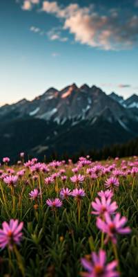 Flowers Mountain Wallpaper thumbnail