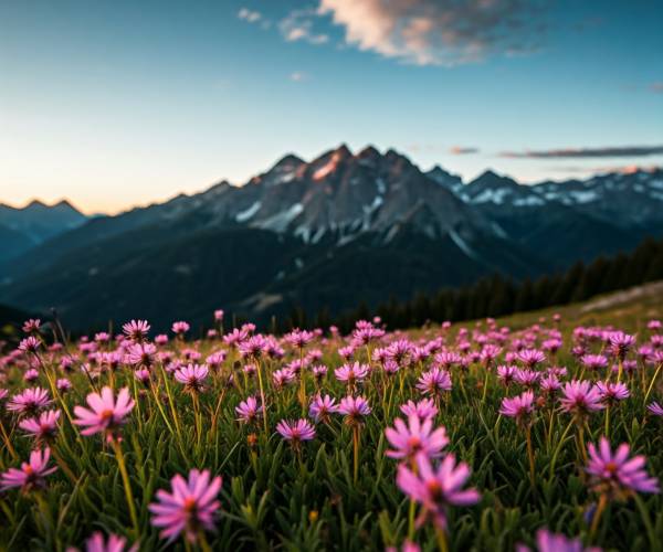 Flowers Mountain Wallpaper